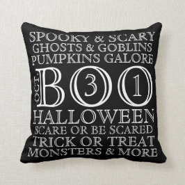 VintagestilHalloween typografi kudder - B&W Kudde