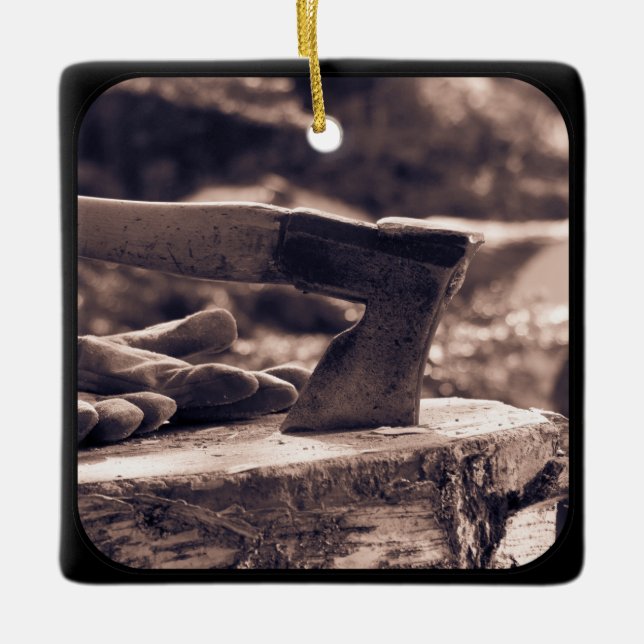 Vintagestilyxa Julgransprydnad Keramik (Framsida)