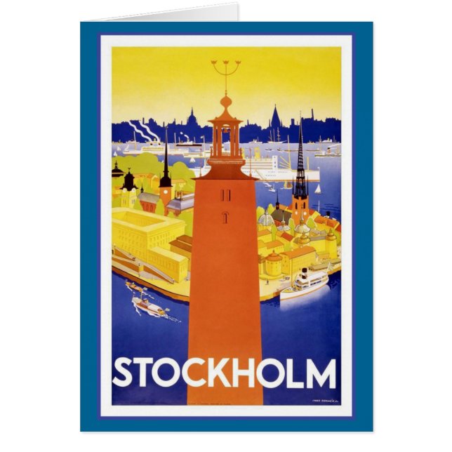 VintageStockholm sverige Hälsningskort (Framsidan)