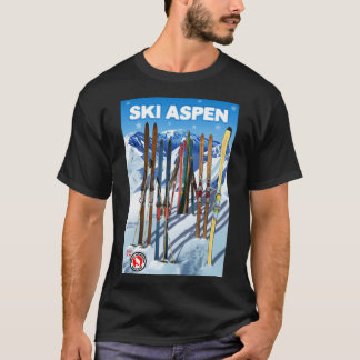 VintageStyle Ski Aspen Travel Poster T Shirt