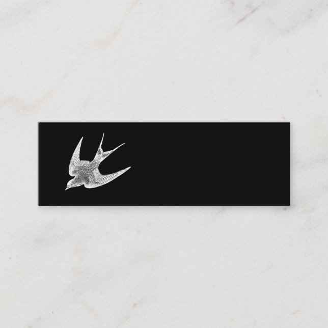 Vintagesvalaillustration - fågel för antikvitet mini visitkort (Framsida)