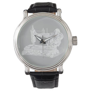 Vintagesymaskin - Retro maskinvitgrått Armbandsur