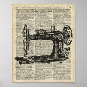 Vintagesymaskinen stencilerar över den gammala poster