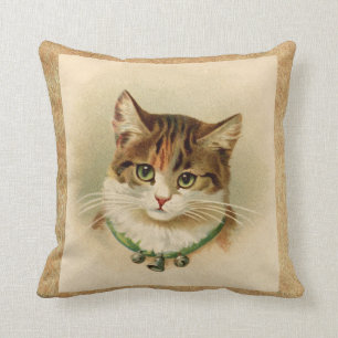 Vintagetabby katttryck kudde