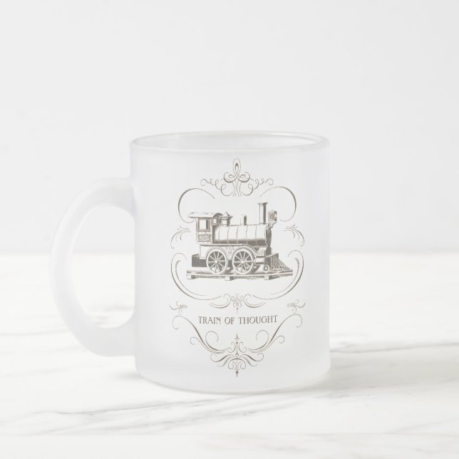 Vintagetåg av tanke frostad glasmugg (Vänster)