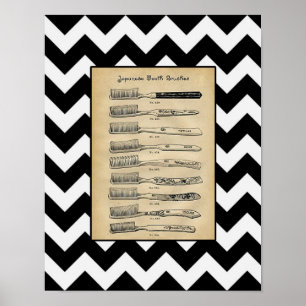 Vintagetandborsteaffisch Poster