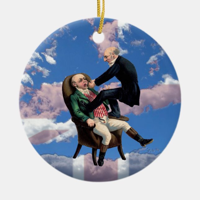 vintagetandläkaregåvor julgransprydnad keramik (Framsidan)