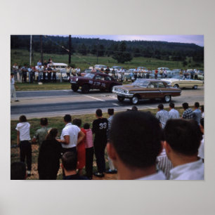 Vintagetävlingbilar Poster