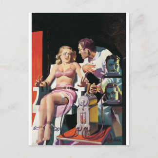 vintagetecknadkonstig vykort