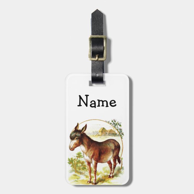 Vintageteckning: Åsnan Bagagebricka (Vertikal Framsida)