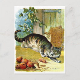 Vintageteckning: Den Sly katten Vykort