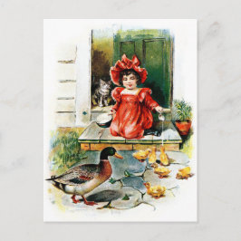 Vintageteckning: En fest för ducklingsna Vykort