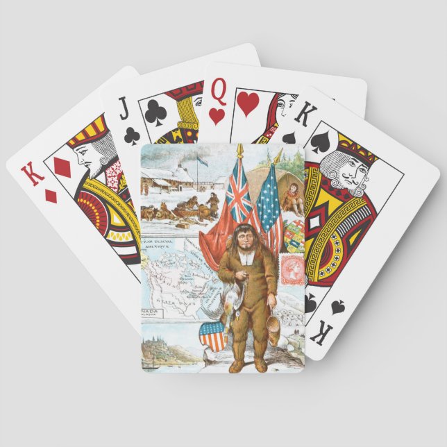 Vintageteckning: Kanadensisk Collage Casinokort (Baksidan)