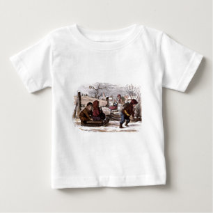 Vintageteckning: Sled i snön T-shirt