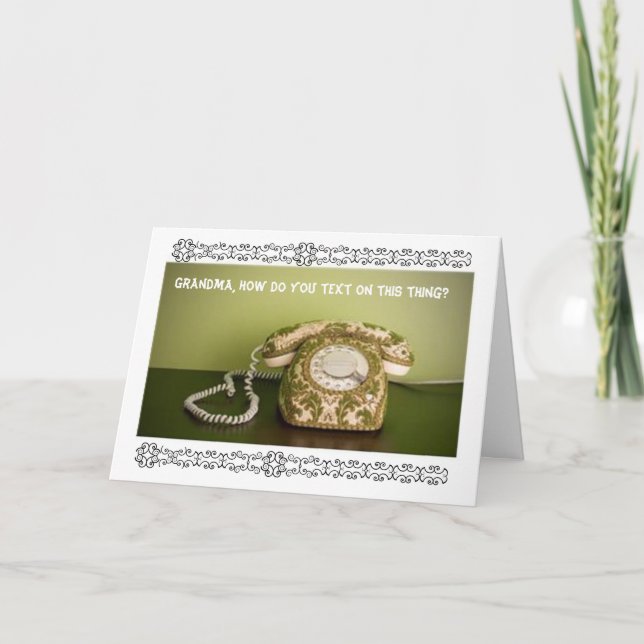 Vintagetelefon - Texting Kort (Framsida)