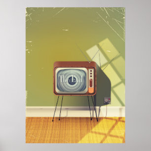 Vintagetelevisiontecknad Poster