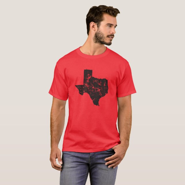VintageTexas statlig Silhouette Tee Shirt (Hel framsida)