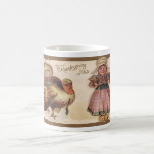 Vintagethanksgivingen, Turkiet, vallfärdar flicka Kaffemugg