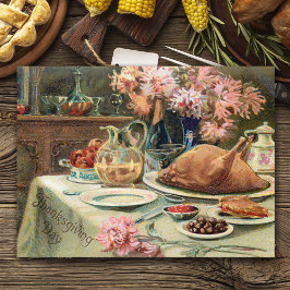 Vintagethanksgivingfestmåltid Helg Vykort