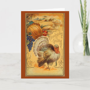 Vintagethanksgivinghälsning Helgkort