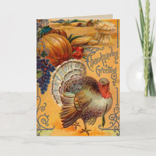 Vintagethanksgivinghälsningar Helgkort