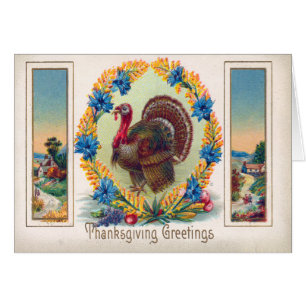 Vintagethanksgivingkort Hälsningskort