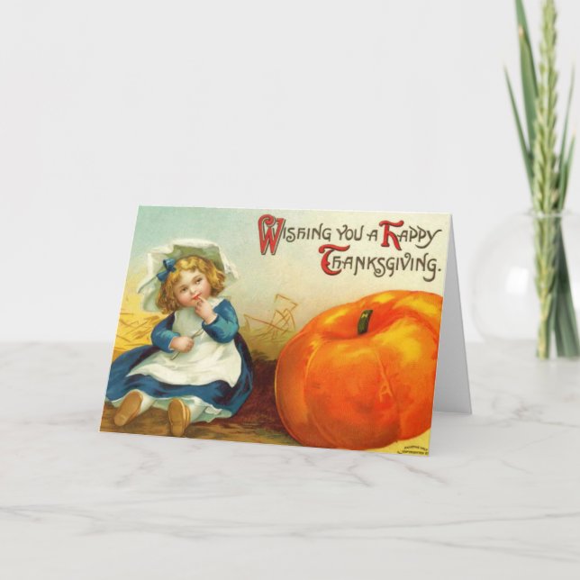 Vintagethanksgivingkort Helgkort (Framsida)