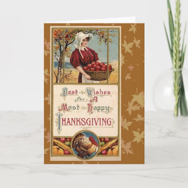 Vintagethanksgivingkort Helgkort (Framsida)