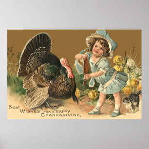 VintagethanksgivingTurkiet II affisch