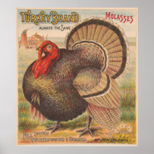VintagethanksgivingTurkiet illustration (1891) Poster