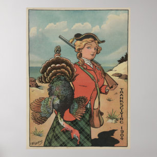 VintagethanksgivingTurkiet jakt (1904) Poster
