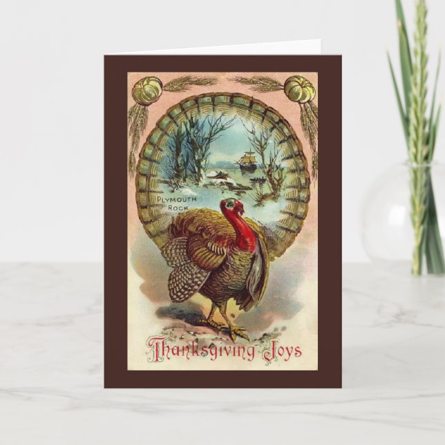 VintagethanksgivingTurkiet kort (Framsida)