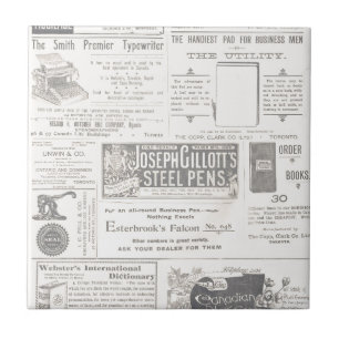 Vintagetidningsannons Kakelplatta