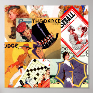 VintagetidskriftMontage Poster