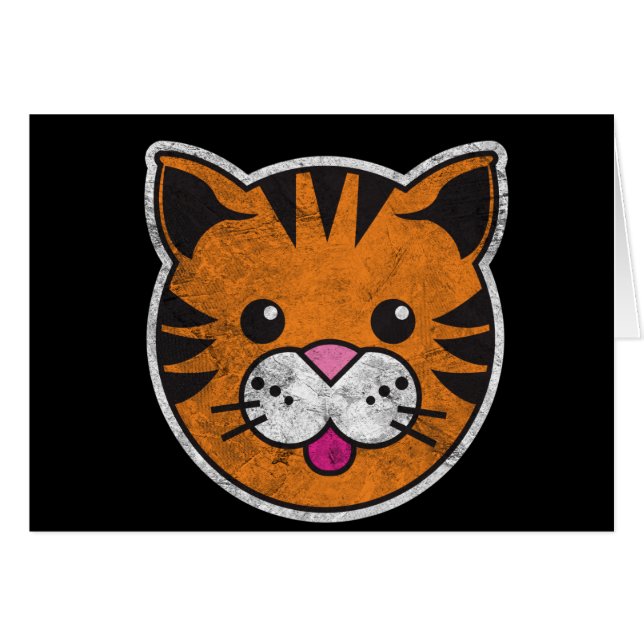 Vintagetiger Hälsningskort (Framsidan Horizontal)