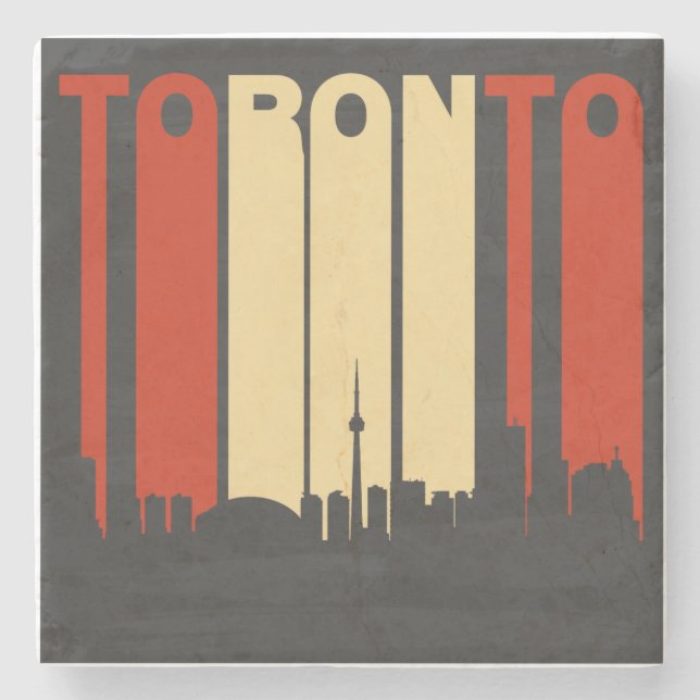 VintageToronto Cityscape Underlägg Sten (Framsidan)