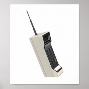Vintagetrådlösamobiltelefon Poster