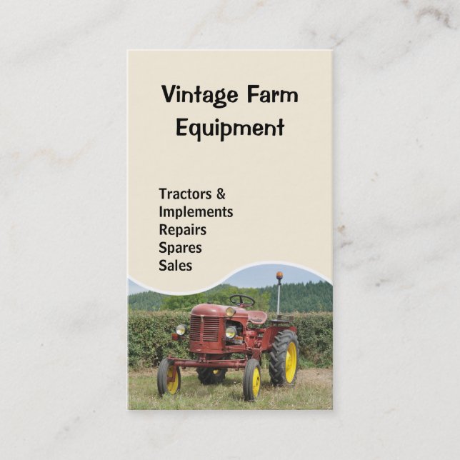 Vintagetraktorvisitkort Visitkort (Framsida)