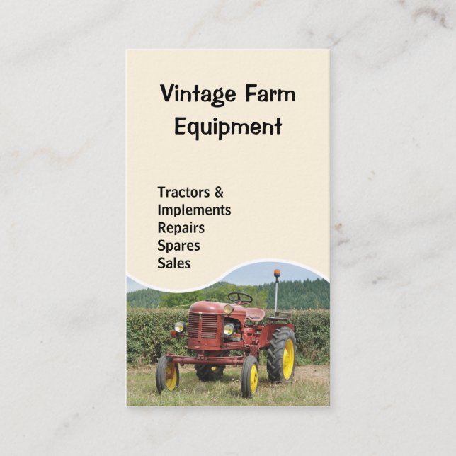 Vintagetraktorvisitkort Visitkort (Framsida)