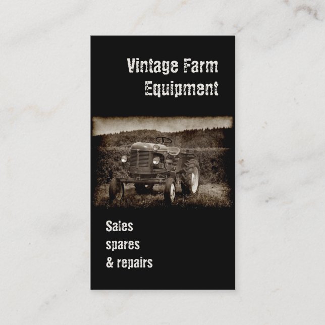 Vintagetraktorvisitkort Visitkort (Framsida)