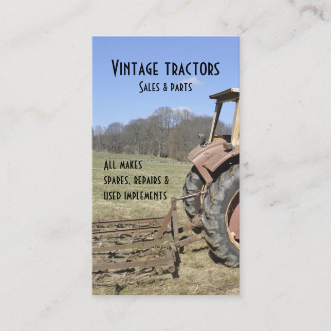 Vintagetraktorvisitkort Visitkort (Framsida)