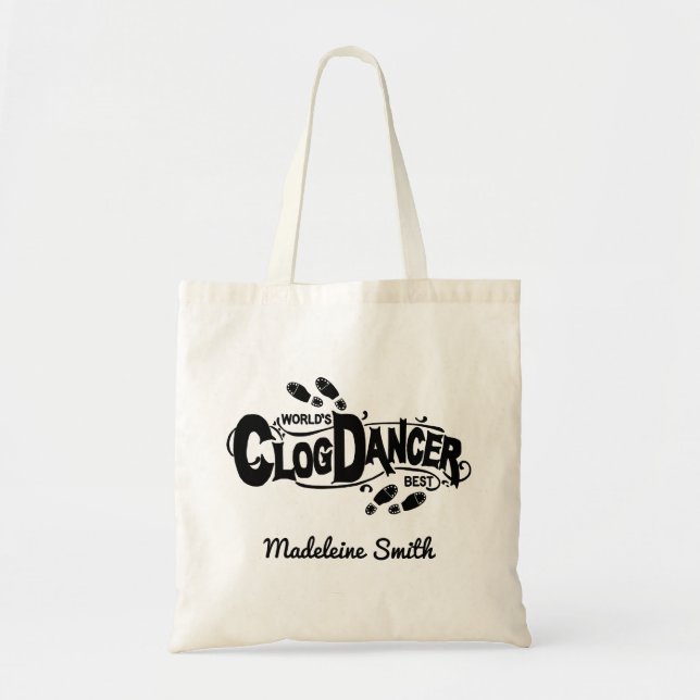 Vintageträskodansare som stoppar till |, tillfogar tygkasse (Framsidan)