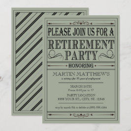 Vintagetypografi, pensionpartyinbjudningar inbjudningar