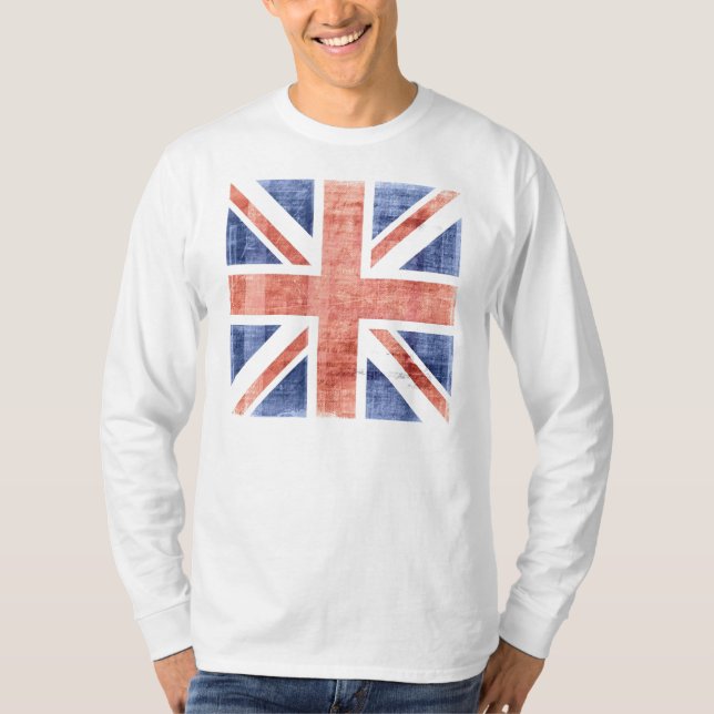 VintageUnited Kingdom flagga 2 Tee Shirt (Framsida)