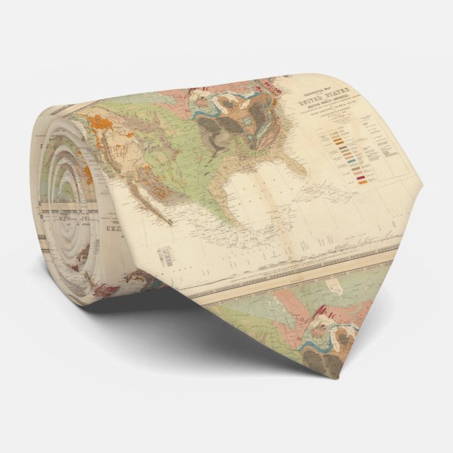 VintageUnited States geologisk karta (1856) Slips (Rullad)