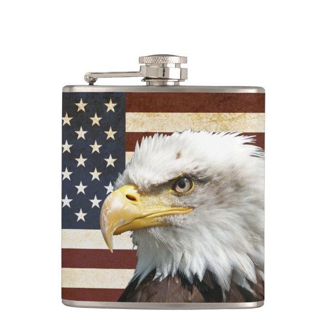 VintageUS-USA flagga med amerikanörnen Fickplunta (Framsidan)