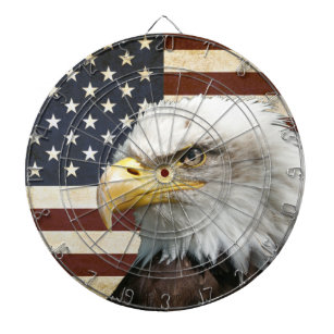 VintageUS-USA flagga med amerikanörnen Piltavla