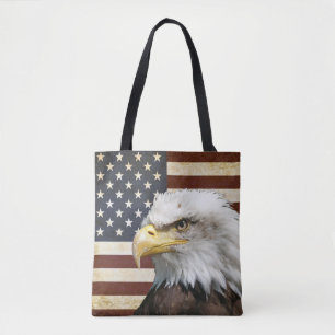 VintageUS-USA flagga med amerikanörnfavör Tygkasse