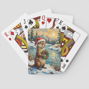 Vintageutter med julkrans av Frozen Casinokort
