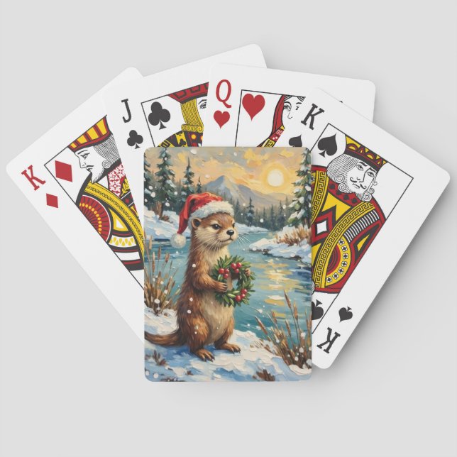 Vintageutter med julkrans av Frozen Casinokort (Baksidan)